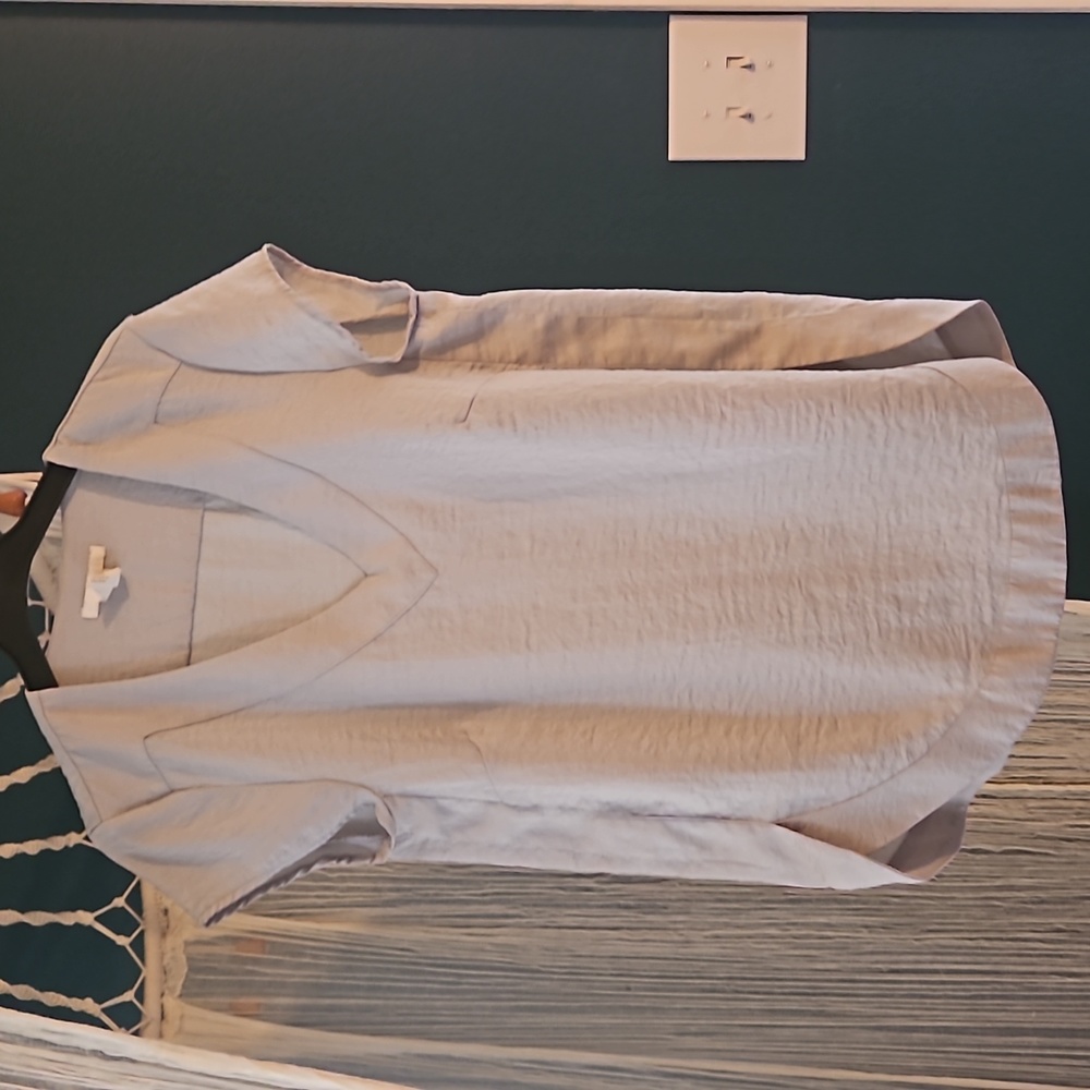 H&M SPLIT HEM V NECK BLOUSE